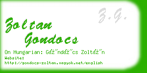 zoltan gondocs business card